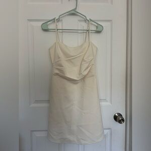 Elodie Cream Ruched Spaghetti Strap Slip Dress